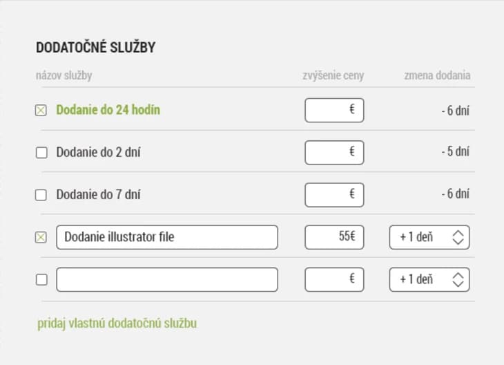 Dodatočné služby